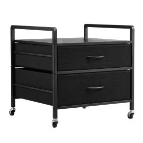 Mini Fridge Stand with Storage 176 lbs Black Mini Fridge Table 2 Drawers