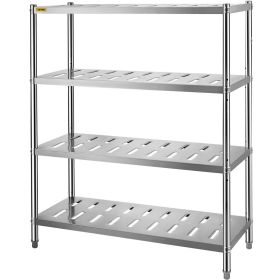 VEVOR Storage Shelf, 4-Tier Storage Shelving Unit, Stainless Steel Garage Shelf, 47.2 x 17.7 x 61 inch Heavy Duty Storage Shelving