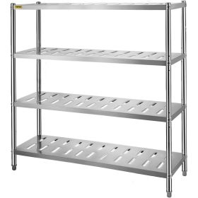 VEVOR Storage Shelf, 4-Tier Storage Shelving Unit, Stainless Steel Garage Shelf, 59.1 x 17.7 x 61 inch Heavy Duty Storage Shelving