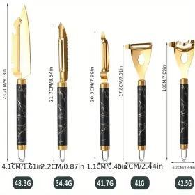 Professional Multifunctional Stainless Steel Peeler Set - Anti-rust Kitchen Tool For Fruits, Vegetables, Fish Scales And Corn With Ergonomic Non- (Option: 5pcset)