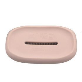 Soap Holder 2-in-1 Silicone + Soft Bath Brush Soap Box for Home Travel Soap Dish Bathroom Accessories (Color: Pink)