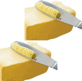 Stainless Steel Butter Spreader, Butter Knife - 3 in 1 Kitchen Gadgets (Color: Brushed stainless steel)